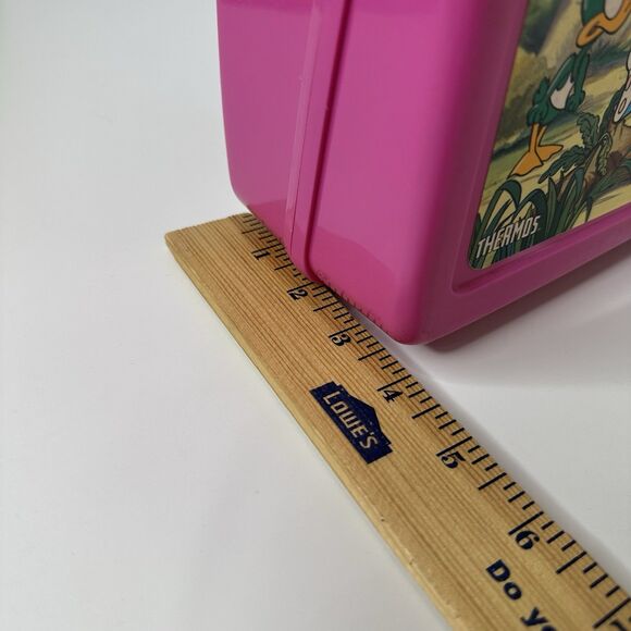 Vintage Tiny Toon Adventures Pink Plastic Lunch Box with Thermos 1990 Bugs Babs - Picture 12 of 16